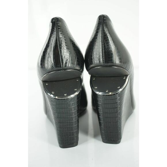 Alexander Wang black Lizzard Ine Wedge Heel Pointy Toe Pumps Size 36 New $595 - Picture 6 of 10